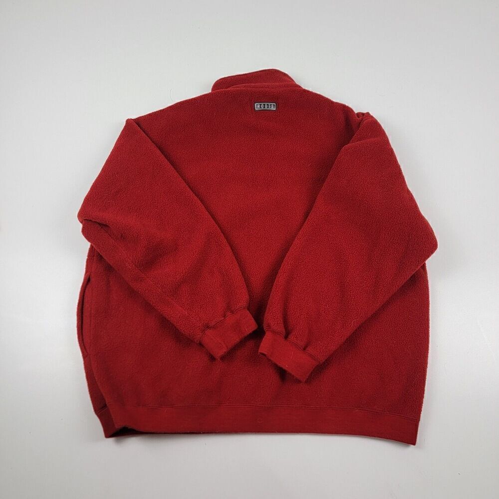 Roots Athletics Fleece Jacket Mens‎ Sz Large Red half Zip Canada 25 Years Winter - Picture 11 of 11